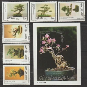 1998 Vietnam Stamps and Souvenir Sheet Bonsai Scott # 2812-2818 MNH - Picture 1 of 1