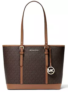 Sac pour femmes Michael Kors sac à main shopper jet set voyage SM Shldr marron neuf - Photo 1 sur 13
