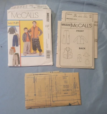 Cargo Pants Vest Shirt Boys Youth XS S McCalls M6222 Pattern Hunting, NEW, UNCUT - Image 1 of 4