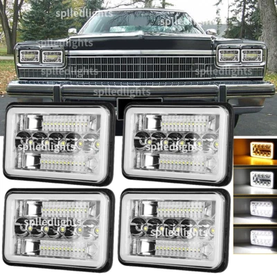 4pcs 4X6" LED Headlights Hi/Lo DRL Turn signal Beam Fit Buick Electra 1975-1990 - Image 1 of 4