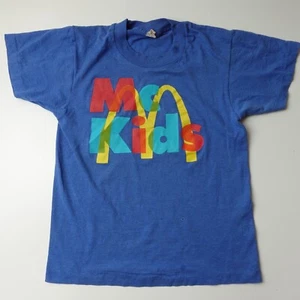 Vintage 80s McDonalds McKids T shirt Single Stitch Blue Size Youth Medium - Picture 1 of 12
