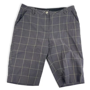 Cutter & Buck Stretch Bermuda Golf Shorts Gray Houndstooth Plaid Sz 4 - Picture 1 of 7