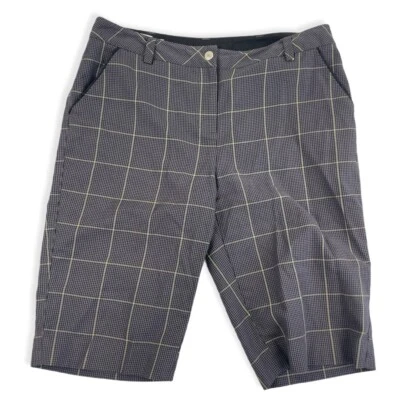 Cutter & Buck Stretch Bermuda Golf Shorts Gray Houndstooth Plaid Sz 4 - Image 1 of 4