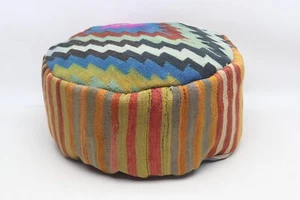 Ethnic pouf, Round camping pouf, Throw pillow, Ottoman cushion, code 10 - Picture 1 of 5