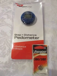 Sportline Distance & Step Geh Schrittzähler SB1061BL BLAU + neuer Akku - Bild 1 von 5