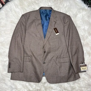 OAK HILL BLAZER BROWN HOUNDSTOOTH BLAZER SPORTS COAT 3XL, 3XLT & 4XL - Picture 1 of 10
