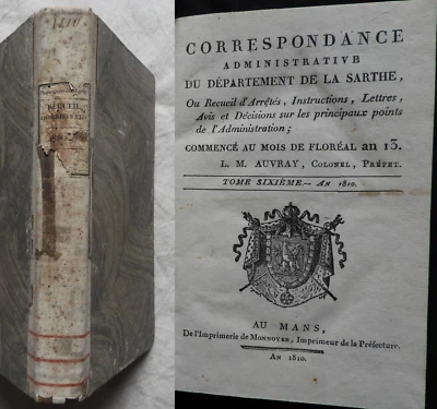 (DROIT) Correspondance administrative, département de la Sarthe  1810 (Napoléon) - Photo 1/4