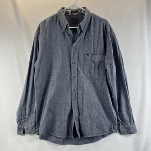 Bugle Boy Classics Vintage Mens Blue Long Sleeve No Wrinkle Button Up Shirt Sz L - Picture 1 of 22