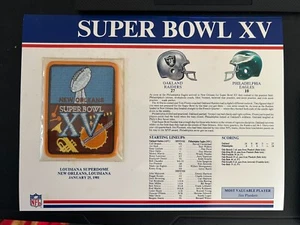 Official NFL Super Bowl Patch Collection Pittsburgh Oakland Raiders vs Eagles - Picture 1 of 2