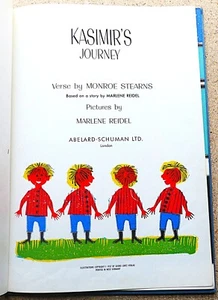 1959 1st ed KASIMIRS JOURNEY Monroe Stearns illust Marlene Reidel HB noDJ VGC - Foto 1 di 3