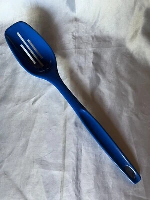 Vintage Foley Slotted Cooking Serving Strainer Spoon Cobalt, Royal Blue U.S.A. - Image 1 of 4