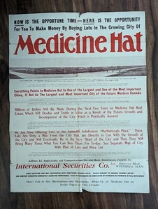 Parge Fold Out Medicine Hat Alberta Advertising Poster 1911 - Picture 1 of 8