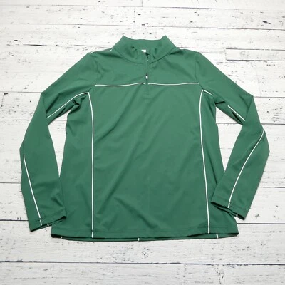 Женская спортивная футболка Vineyard Vines средний размер зеленая на молнии 1/4 топ для гольфа - Изображение 1 из 4