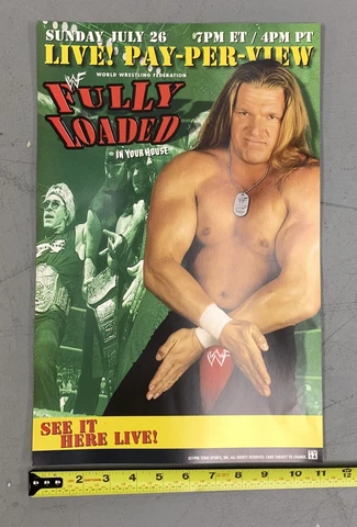 7/26/98 WWF Fully Loaded Poster - 17x11 - Triple H The Rock Kane Mankind +++ Cover