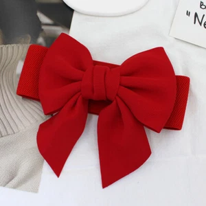 Large Bow Waist Belt Woman Waistband Wide Elastic Stretch Belt Buckle Belt - Picture 1 of 24
