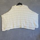 Cocogio Poncho Sweater Wool Alpaca Blend Ivory Made In Italy One Size