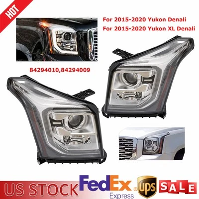 For 2015-2020 GMC Yukon XL Left+Right HID Xenon Headlight Headlamp Headlights Foto 1 de 4