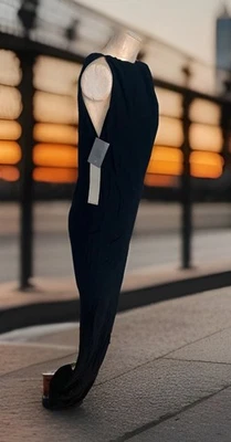 RICK OWENS макси драпировки черный шелк платье размер 40 $1065.00 новый с Ярлыками - Изображение 1 из 4