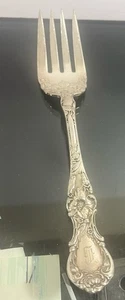 Wallace 1835  Floral Silverplate 8” Monogrammed  Dinner Fork - Picture 1 of 8
