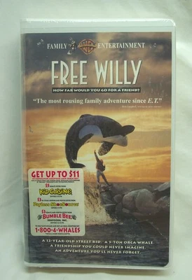 WB Family FREE WILLY MOVIE VHS VIDEO NEW in Shrinkwrap 1993 Foto 1 de 4
