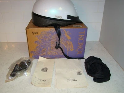Vtg '99 Troxel Size Large 7-7.5 Sport Equestrian White Riding Helmet Orig Box - Image 1 of 4