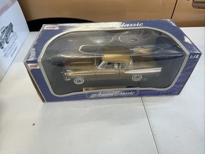 ANSON CLASSIC 1:18 SCALE 1957 STUDEBAKER GOLDEN HAWK DIECAST! GOLD! NEW IN BOX! - Image 1 of 4