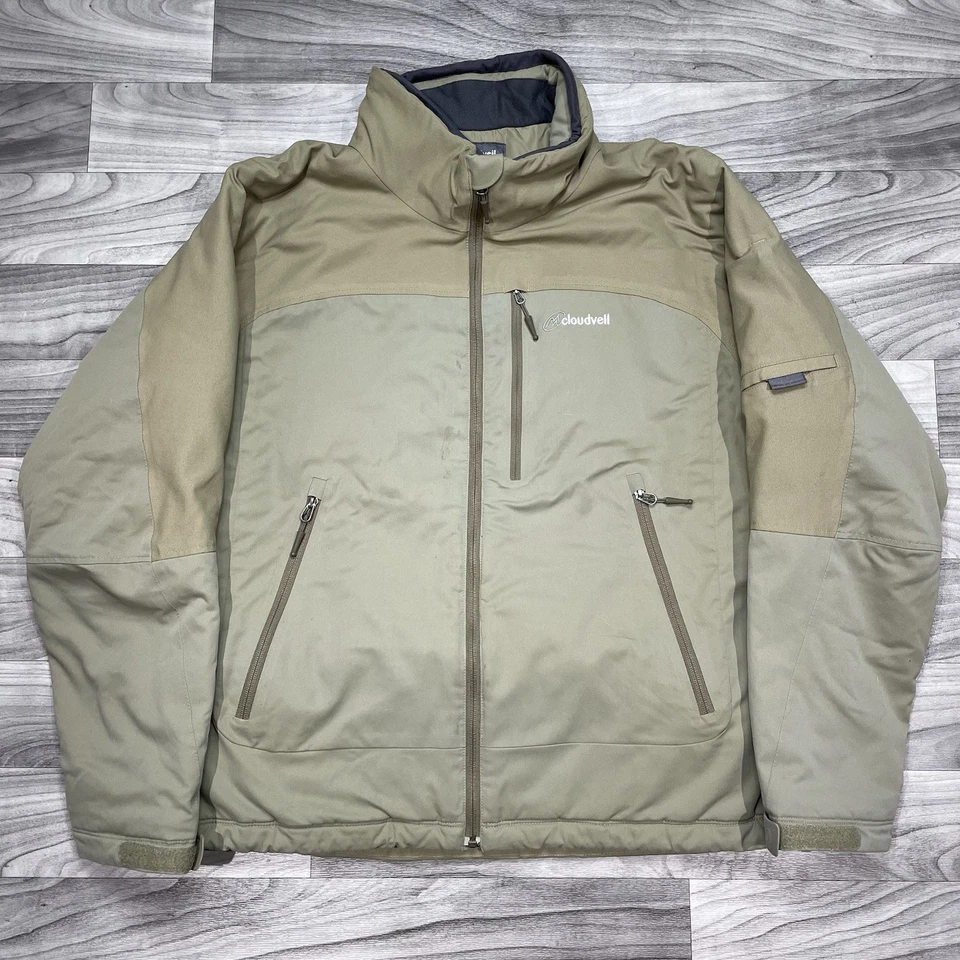Cloudveil Softshell Jacket Mens XL Windstopper Primaloft Zip Up Coat Khaki Green - Image 1 of 4