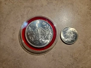JAPON 1000 YENS COURONNE ARGENT 1964 BU TOKYO OLYMPICS - Photo 1/4