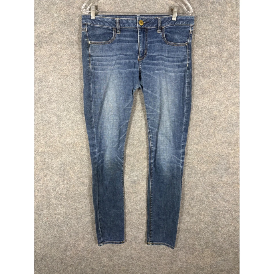 Calça jeans casual American Eagle super stretch tamanho 12 azul jeans - Imagem 1 de 4