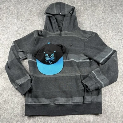 ZOO YORK Sudadera con Capucha y Gorra Snapback Lote Rayas Gris Negro Azul Conjunto de Monopatín Pequeño Foto 1 de 4