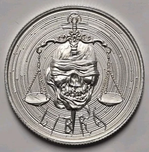 Zombia Zodiacs Intaglio Mint Libra 1 Oz .999 Fine Silver Art Round - Picture 1 of 3