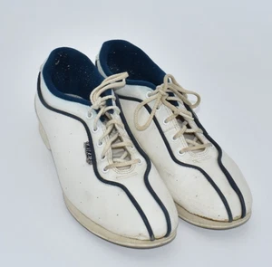 Vintage Nike X Womans Bowling Shoes Size 8.5 ~ Navy / White - Picture 1 of 7