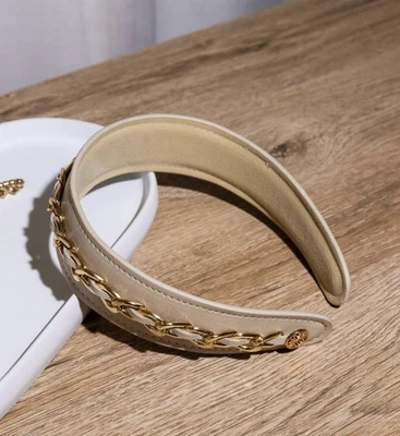 Diadema Lilly Pulitzer blanca con cadena adornada Resort nueva con etiquetas Foto 1 de 4