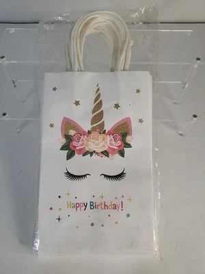 Bolsas para regalos de fiesta de unicornio, bolsas de dulces de regalo de golosinas de fiesta de unicornio con asa Foto 1 de 4
