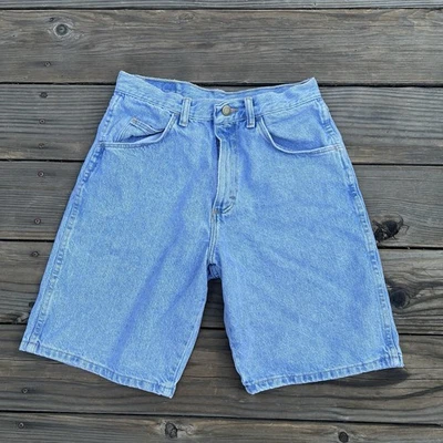 Pantalones cortos de mezclilla lavados ligeros vintage Wrangler para hombre talla 28 pierna ancha Y2K Foto 1 de 4