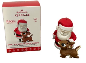 Vintage 2017 Hallmark WON'T YOU GUIDE MY SLEIGH TONIGHT SANTA & RUDOLPH ~ Magic - Picture 1 of 9