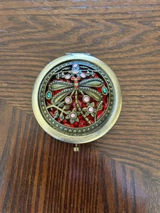 NEW Vintage style Jeweled Dragonfly  Pocket Purse Women's Domed Compact Mirror - Picture 1 of 4