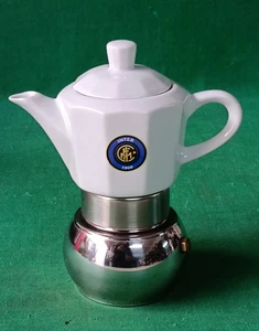 OTTIMA CAFFETTIERA ACCIAIO INOX E PORCELLANA FC INTER INTERNAZIONALE 2 TZ. DB71 - Picture 1 of 9