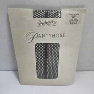 Vintage Fredericks of Hollywood Unopened Pack Black Fishnet Pantyhose - Picture 1 of 4