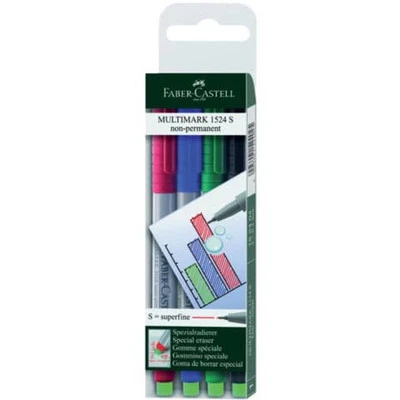 CD-Marker MULTIMARK non-permanent S 4 Farben Etui FABER CASTELL 152404 (40054015 - Bild 1 von 2