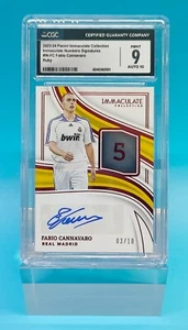 2023-24 Immaculate Real Madrid Fabio Cannavaro Numbers 5 Auto 3/10 CGC 9 10 - Picture 1 of 2