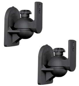 2 Pack Lot (Pair) Universal Satellite Speaker Black Wall Mount Brackets for Bose - Picture 1 of 8