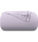 100% Pure Cotton, Luxury Twin Size Soft Blanket -Herringbone Pattern, Lilac