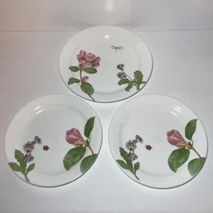 Corelle Vitrelle Camellia Pattern 1-Dinner Plate Floral Ladybug 2-Salad Plates - Picture 1 of 15