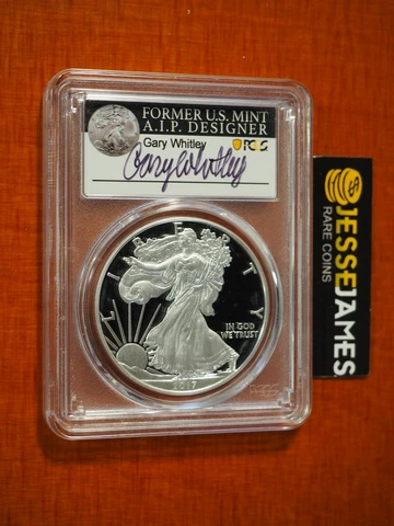 2017 S PROOF SILVER EAGLE PCGS PR70 GARY WHITLEY FROM CONGRATULATIONS SET FDI Cover