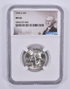 MS66 1946-S Washington Quarter NGC Special Label - Picture 1 of 7
