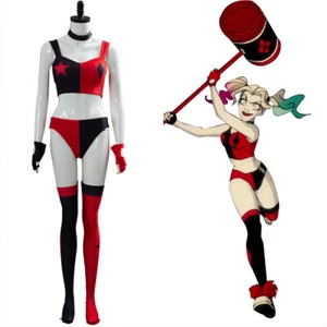 Suicide Squad Harleen Crop Top Socks Set Cosplay Harley Quinn Costume - Picture 1 of 5