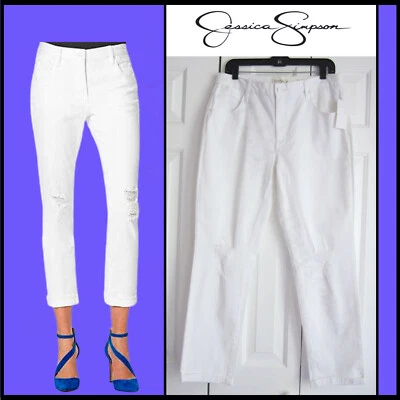 Jean ajustado de 5 bolsillos JESSICA SIMPSON NUEVO CON ETIQUETAS MONROE BOYFRIEND desgastado Foto 1 de 4