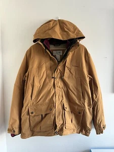 Vintage L.L Bean Brown Parka Coat Sherpa Lined Hooded Size L - Picture 1 of 17