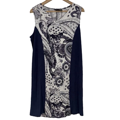 Vestido de punto Travelers by Chicos para mujer jersey grande bloques de colores cachemira elástico Foto 1 de 4